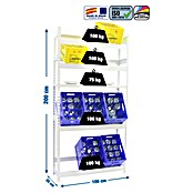 Simonrack Simonbottle Estantería metálica para cajas de bebidas Shelf (Al x An x Pr: 200 x 100 x 30 cm, Carga límite balda: 100 kg, Blanco) | BAUHAUS