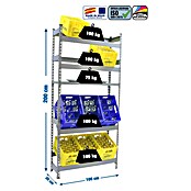 Simonrack Simonbottle Estantería metálica para cajas de bebidas Shelf (Al x An x Pr: 200 x 100 x 30 cm, Carga límite balda: 100 kg, Gris) | BAUHAUS