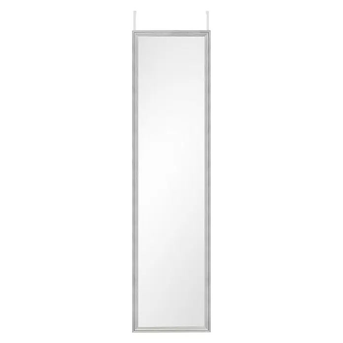 Türspiegel Bea - 30 x 120 cm, Silber - Silberner, rechteckiger Ganzkörperspiegel mit Halterungen für die Türbefestigung für eine stilvolle und platzsparende Einrichtung.
