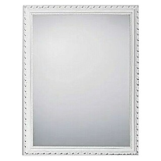 Ogledalo s okvirom Loreley (34 x 45 cm, Bijela boja, Drvo)