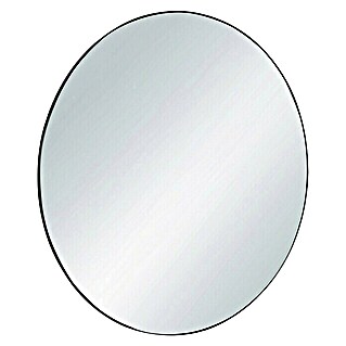 Ogledalo s okvirom Esra (Promjer: 50 cm, Crna boja, Metal)