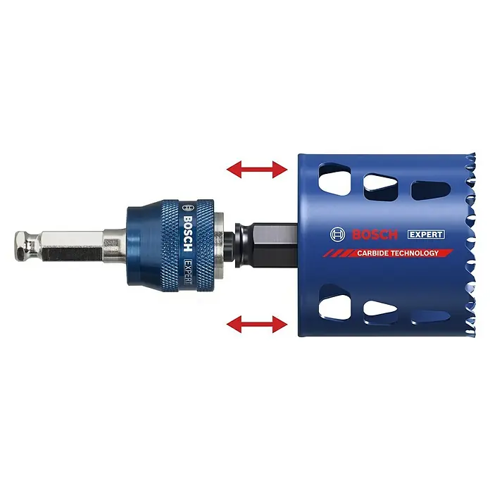 Bosch Expert Bohrmaschinenadapter - Ø x L: 7,15 x 105 mm, 2 -tlg. - Das Bosch EXPERT Carbide Technology Bohrerset mit Schnellverschluss-Adapter, ideal für präzise und schnelle Bohrungen in verschiedenen Materialien.