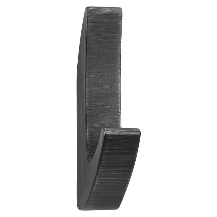 Siro Garderobenhaken 2432/ZN75 - L x B x H: 15 x 81 x 40 mm, Anzahl Haken: 1 Stk. - Dieser elegante, dunkle Metall-Wandhaken bietet eine stilvolle und praktische Aufbewahrungslösung. Perfekt für Bademäntel oder Handtücher.
