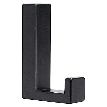 Siro Garderobenhaken (L x B x H: 15 x 61 x 40 mm, Anzahl Haken: 1 Stk., Schwarz)