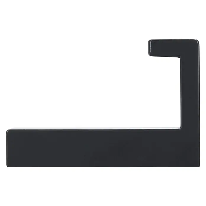 Siro Garderobenhaken - L x B x H: 15 x 61 x 40 mm, Anzahl Haken: 1 Stk., Schwarz - Schwarzer Regalwinkel mit glänzender Oberfläche. Dieser moderne Winkel bietet eine stilvolle Möglichkeit, Regale an der Wand zu befestigen.