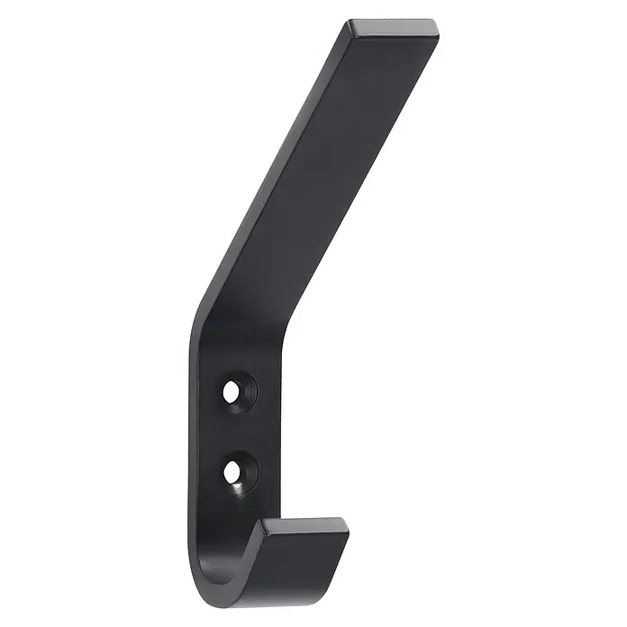 Garderobehaak aluminium zwart 37x48x21 mm met 2 haken kopen