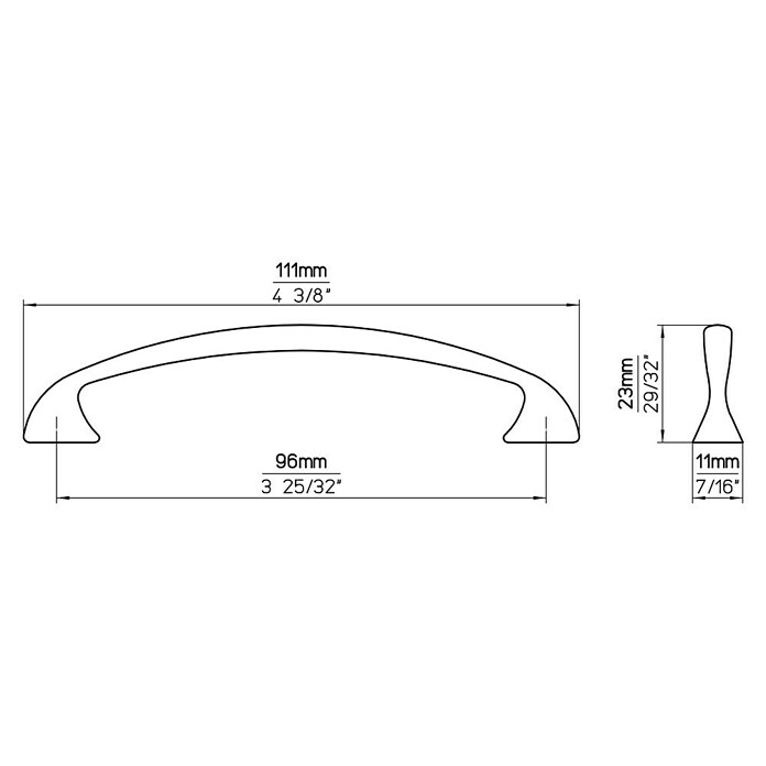 Siro Pohištveni ročaj  (Vrsta pohištvenega ročaja: Obešalnik, Do x Š x V: 111 x 11 x 23 mm, Jeklo, Rjava) | 1150 - Möbelknöpfe und Griffe | AAEB - Möbelbeschläge | AAE - Beschläge | AA - Eisenwaren | A - Eisenwaren | BAUHAUS