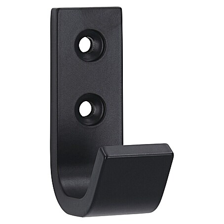 Siro Garderobenhaken (L x B x H: 19 x 54 x 37 mm, Anzahl Haken: 1 Stk., Aluminium, Schwarz)