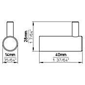 Siro Garderobenhaken (L x B x H: 40 x 14 x 28 mm, Schwarz) | BAUHAUS