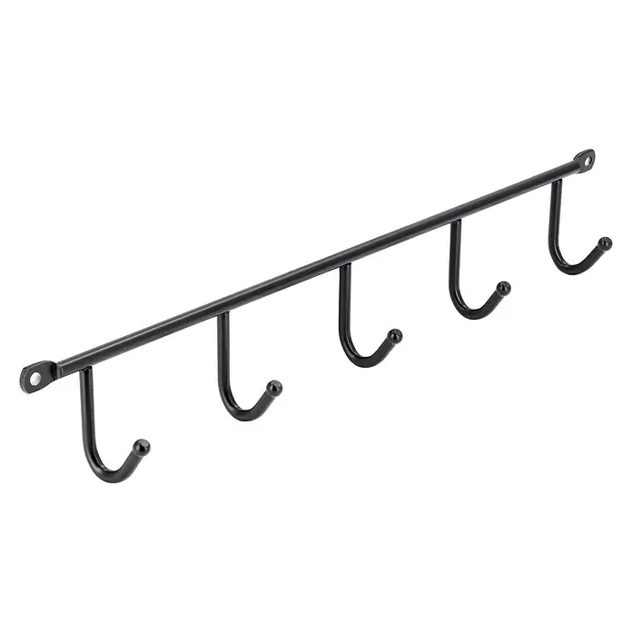 Siro Garderobenleiste 2081-350 - L x B x H: 350 x 53 x 32 mm, Anzahl Haken: 5 Stk. - Wandgarderobe mit sechs Haken für Jacken, Hüte und andere Accessoires zur einfachen Wandmontage.