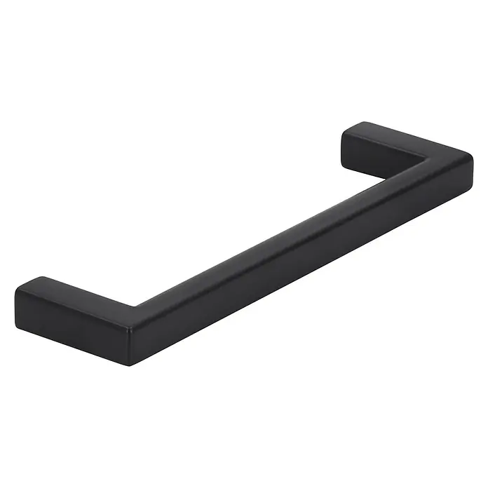 Siro Möbelgriff - Typ Möbelgriff: Bügel, L x B: 104 x 8 mm, Schwarz, Material Möbelgriff: Sonstige - Schwarzer, quadratischer Möbelgriff, ideal für moderne Schränke und Schubladen, bietet einen minimalistischen und eleganten Look.