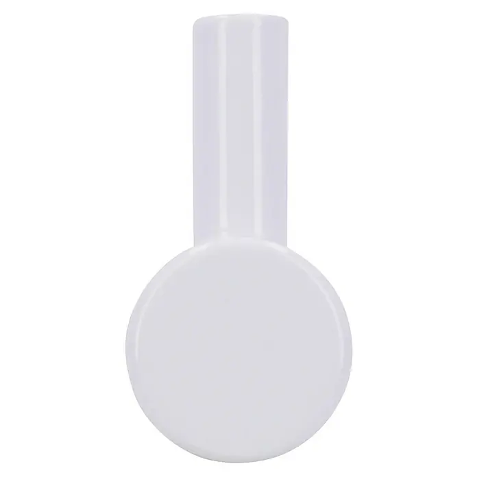 Siro Garderobenhaken - L x B x H: 40 x 14 x 28 mm, Weiß - Nahaufnahme einer weißen, kugelförmigen Duftlampe mit einem zylindrischen Hals, ideal für die Aromatherapie und Raumbeduftung.