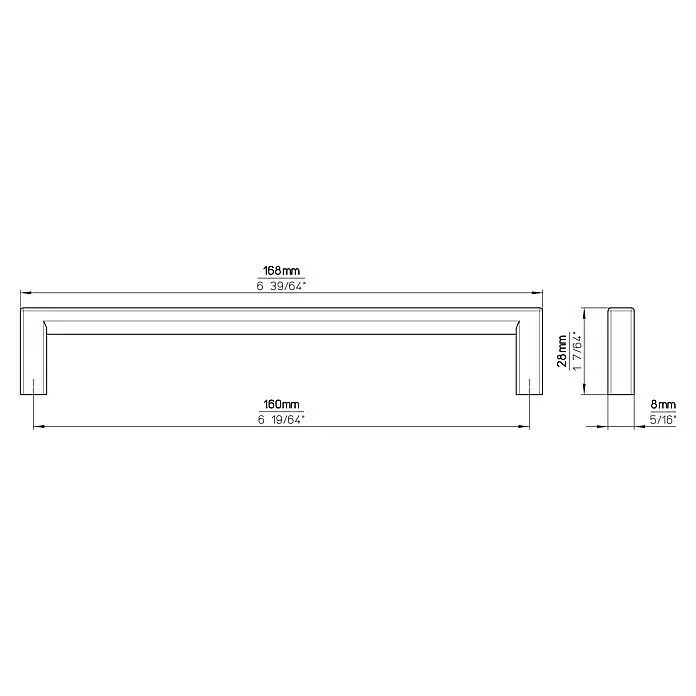 Siro MöbelgriffTyp Möbelgriff: Bügel, L x B: 168 x 8 mm, Goldgelb, Material Möbelgriff: Sonstige