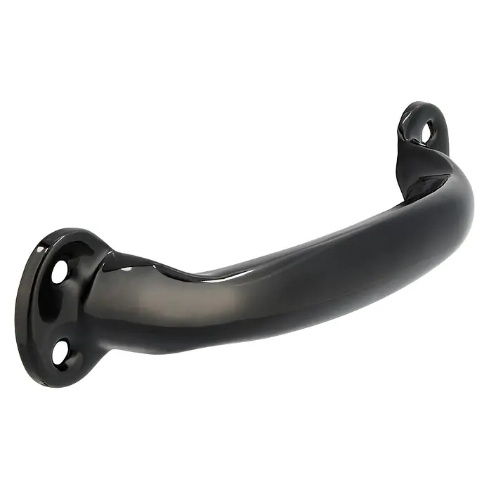 Siro Möbelgriff - Typ Möbelgriff: Bügel, L x B x H: 162 x 37 x 4 mm, Stahl, Schwarz - Schwarzer Haltegriff für zusätzlichen Halt. Das glänzende Finish sorgt für ein elegantes Aussehen und bietet Sicherheit im Badezimmer.