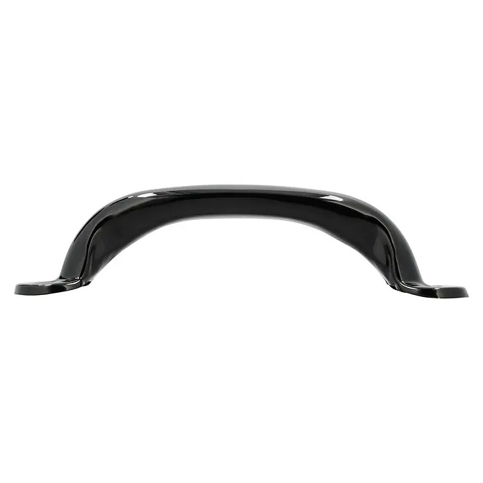 Siro Möbelgriff - Typ Möbelgriff: Bügel, L x B x H: 162 x 37 x 4 mm, Stahl, Schwarz - Schwarzer, glänzender Haltegriff mit Befestigungsplatte für erhöhten Komfort und Sicherheit.