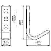 Siro Garderobna kuka  (D x Š x V: 70 x 18 x 46 mm, Crna) | BAUHAUS