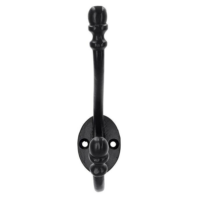 Siro Garderobenhaken (L x B x H: 132 x 33 x 78 mm, Schwarz, Stahl) | BAUHAUS
