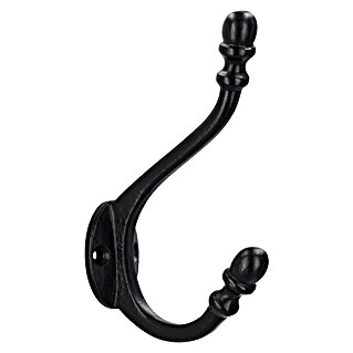 Siro Garderobenhaken (L x B x H: 132 x 33 x 78 mm, Schwarz, Stahl)