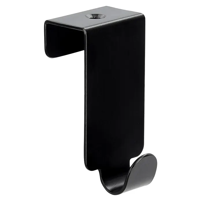 Siro Garderobenhaken - L x B x H: 60 x 32 x 30 mm, Stahl - Schwarzer Türhaken aus Metall. Ideal für die Aufbewahrung von Jacken und Mänteln und passt über die meisten Standardtüren.