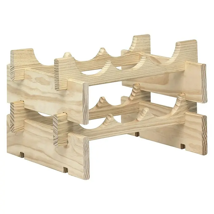 Astigarraga Weinregal - L x B x H: 29 x 39 x 25 cm, Anzahl Flaschen: 6 Stk. - Dieser stapelbare Weinregal aus hellem Holz bietet Platz für 6 Flaschen. Das Regal ist ideal für die Aufbewahrung von Weinen im Esszimmer.