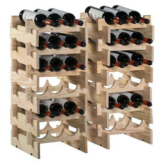 Astigarraga Weinregal - L x B x H: 29 x 39 x 25 cm, Anzahl Flaschen: 6 Stk. - Holz Weinregal mit mehreren Ebenen zur Aufbewahrung von Weinflaschen, naturfarben. Praktisch & dekorativ für Weinliebhaber.
