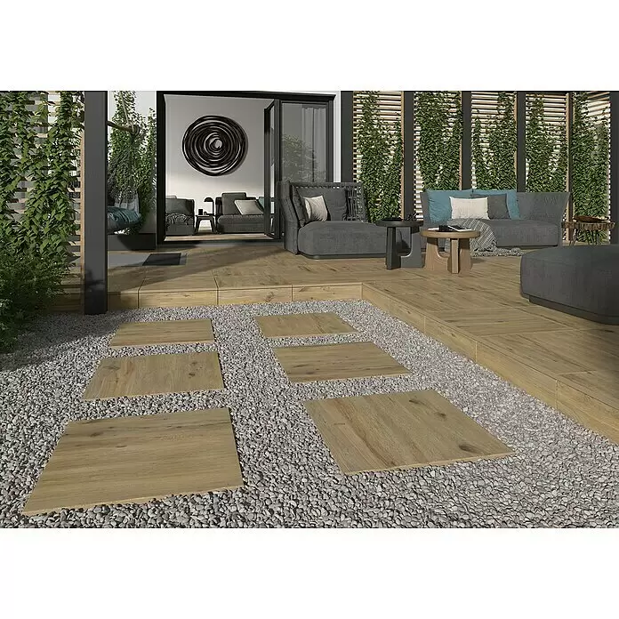 Terrassenfliese Garden Rustbrown 2.0 - 59,7 x 59,7 x 2 cm, Braun, Matt - Stimmungsaufnahme