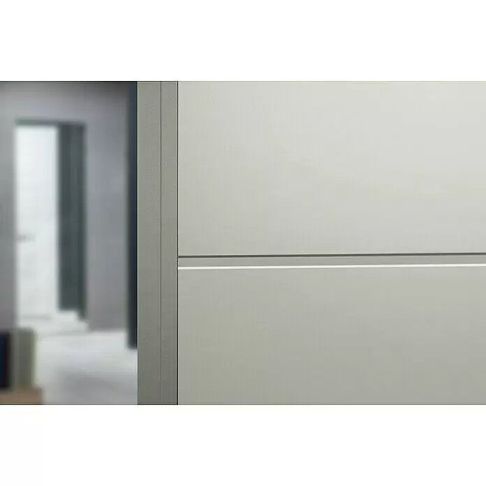 GetaDoor Lamineo Zimmertür GLN 440 - 735 x 1.985 mm, DIN Anschlag: Rechts, Seidengrau, Röhrenspan - Detailaufnahme