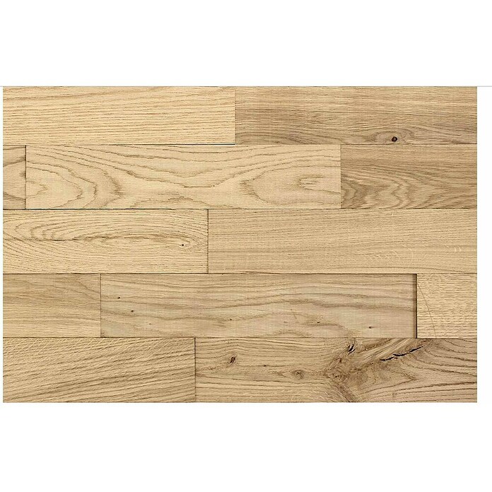 Wodewa Echtholzriemchen 400 Eiche rustikal (400 x 80 mm, Stärke: 2 mm - 6 mm, Unbehandelt, Verklebung)