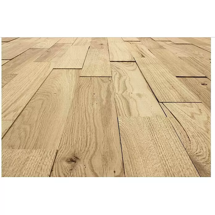 Wodewa Holzriemchen 400 Eiche rustikal - 400 x 80 mm, Stärke: 2 mm - 6 mm, Unbehandelt, Verklebung - Detailaufnahme