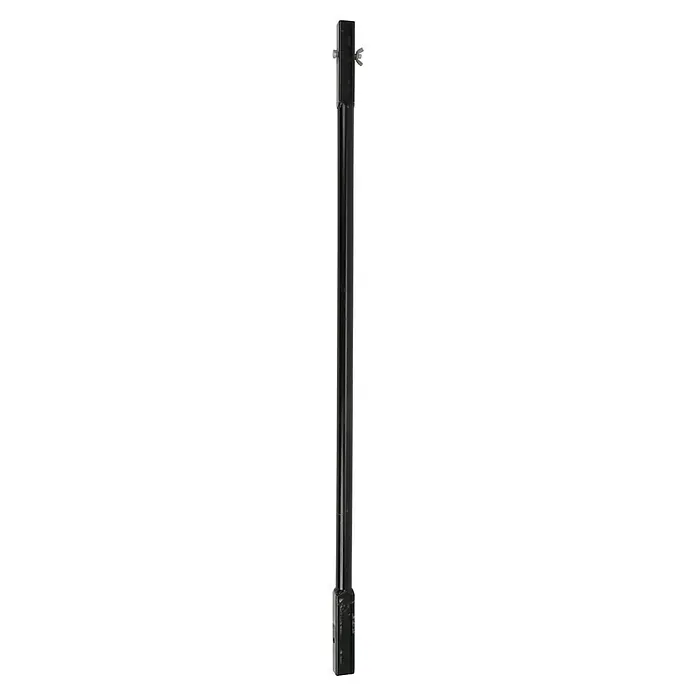 Floraworld Verlängerung - Passend für: Floraworld Erdbohrer Classic - Schwarze, längliche Hydraulikstange mit silberfarbenen Befestigungen an beiden Enden, ideal für industrielle Anwendungen.