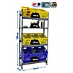 Simonrack Simonbottle Getränkekistenregal Shelf (H x B x T: 180 x 100 x 30 cm, Anzahl Böden: 4 Stk., Traglast Einlegeboden: 100 kg, Stecken, Grau) | BAUHAUS