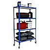 Simonrack Maderclick Estantería metálica Mobile Superplus (Al x An x Pr: 157,5 x 110 x 40 cm, Capacidad de carga: 300 kg, Número de baldas: 4 ud., Inserción, Azul) | BAUHAUS