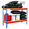 Simonrack Simontaller Schwerlastregal Ecoforte Chipboard (H x B x T: 90 x 150 x 75 cm, Traglast pro Boden: 400 kg, Anzahl Böden: 2 Stk., Stecken, Blau/Orange) | BAUHAUS