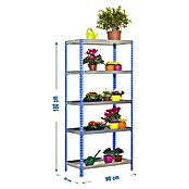 Simonrack Simongarden Estantería metálica Click (Al x An x Pr: 180 x 90 x 30 cm, Capacidad de carga: 900 kg, Número de baldas: 5 ud., Inserción, Azul/Galvanizado) | BAUHAUS