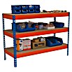 Simonrack Simonwork Banco de trabajo Basic 3 (L x An: 45 x 180 cm, Altura de trabajo: 90 cm, Carga soportada: 400 kg, Azul/Naranja) | BAUHAUS