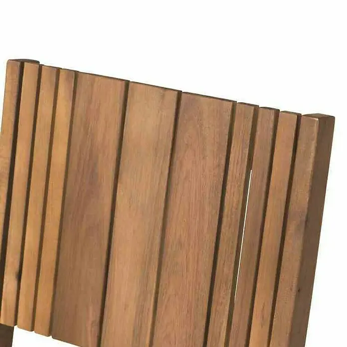 Siena Garden Balkonmöbel-Set Falun - 5 -tlg., Holz, Braun, Rückenlehne verstellbar, Mit Armlehnen - Detailaufnahme der Holzlatten einer Stuhllehne, die eine rustikale und natürliche Ästhetik vermittelt.