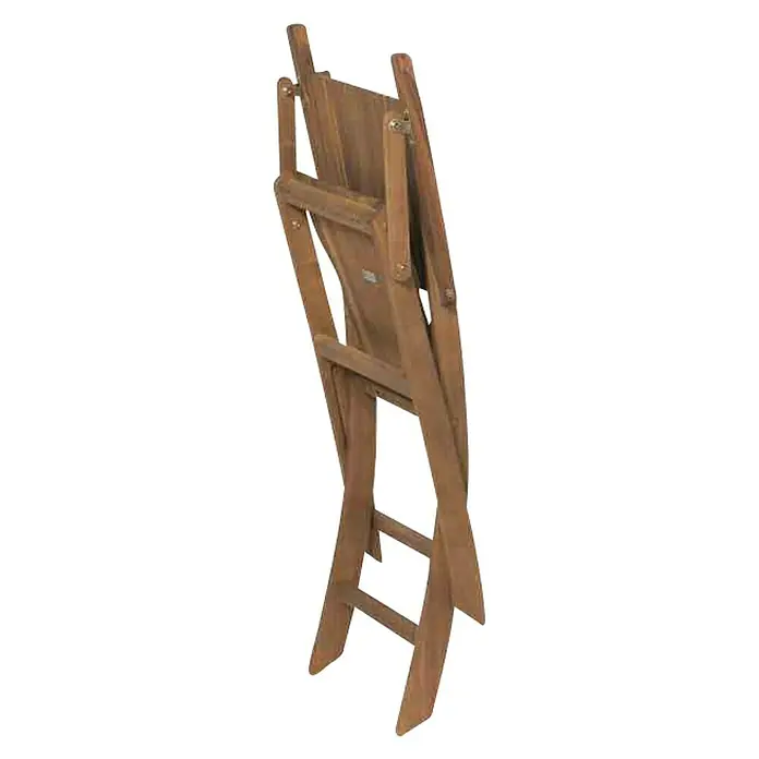 Siena Garden Balkonmöbel-Set Falun - 5 -tlg., Holz, Braun, Rückenlehne verstellbar, Mit Armlehnen - Zusammengeklappter Holzstuhl für den Außenbereich, ideal für platzsparende Lagerung und einfachen Transport im Garten oder auf der Terrasse.