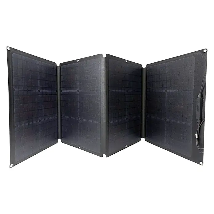 EcoFlow Panel solar Plegable - L x An x Al: 178,5 x 42 x 2,5 cm, 110 W - Panel solar plegable en estado abierto. Generación de energía práctica para viajes o en el jardín, con células solares de alta calidad.