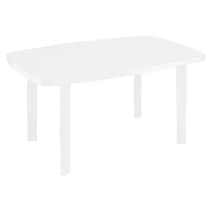 Gartenmöbel-Set Eden/Faro - 5 -tlg., Kunststoff, Weiß, Gartenstuhl stapelbar - Weißer Gartentisch, ideal für den Außenbereich. Wetterfestes Material sorgt für Langlebigkeit.