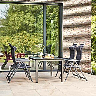 Siena Garden Gartenmöbel-Set Premium/Sola (5 -tlg., Schwarz/Anthrazit, Aluminium)