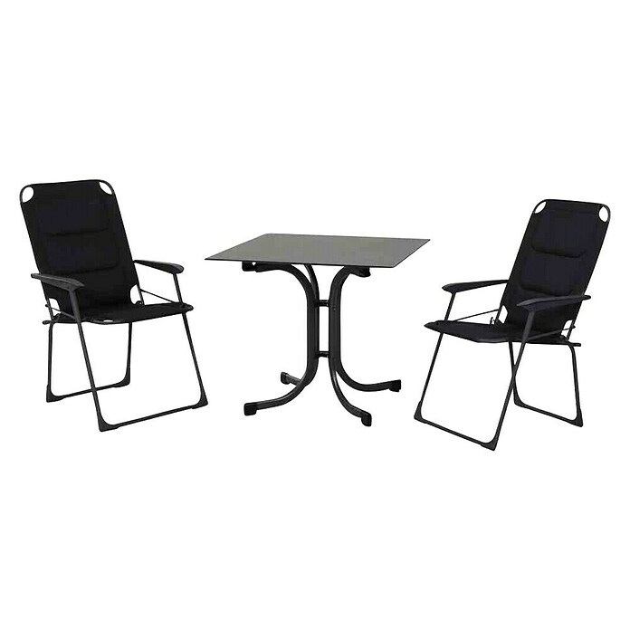 Siena Garden Gartenmöbel-Set Premium/Sola (3 -tlg., Schwarz/Anthrazit, Aluminium) | BAUHAUS