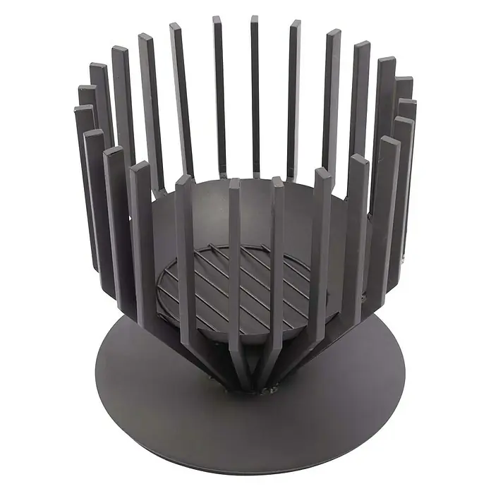 RedFire Feuerkorb Irving - Ø x H: 43 x 44,5 cm, Schwarz - Moderner, grauer Feuerkorb mit kreisförmigem Design und Metalleinsatz für ein gemütliches Ambiente im Garten oder auf der Terrasse.
