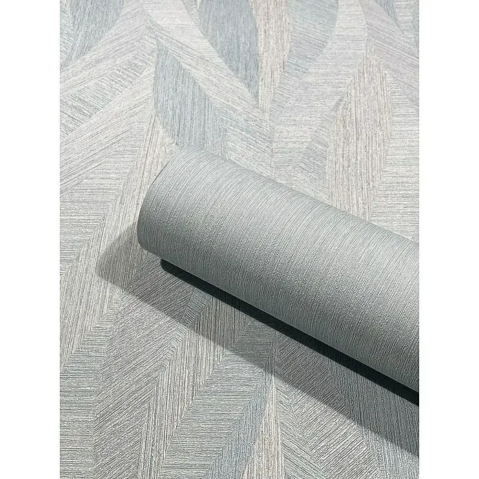 Marburg Papis Loveday Vliestapete - Blau, Wellen, 10,05 x 0,7 m - Gerollte Tapete mit geometrischem Muster in Grau. Ideal für stilvolle Wandgestaltung und moderne Innenräume.