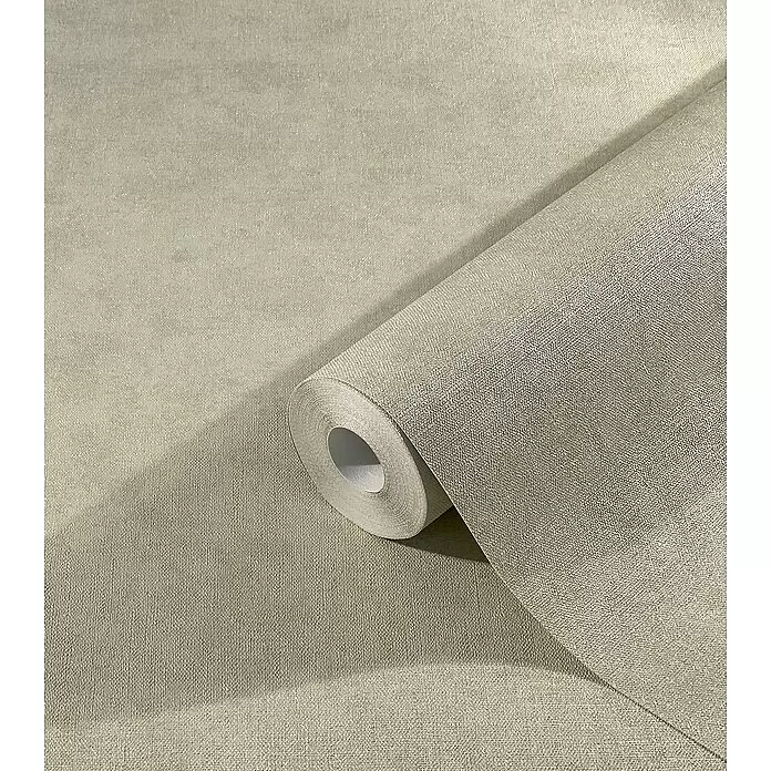 Marburg Kids' Walls Vliestapete schattiert - Graubeige, Uni, 10,05 x 0,53 m - Rolle hellbeiger, strukturierter Tapete mit Leinen-Effekt und dezentem Glanz.