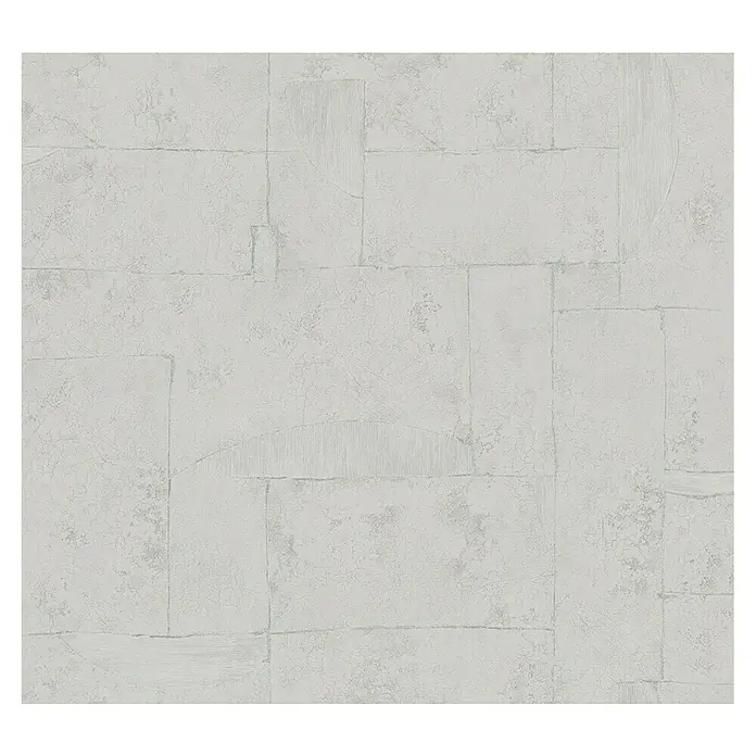 Marburg Papis Loveday Vliestapete I - Hellgrau, Grafisch, 10,05 x 0,7 m - Graue strukturierte Tapete mit einem interessanten geometrischen Muster für moderne Innenräume.