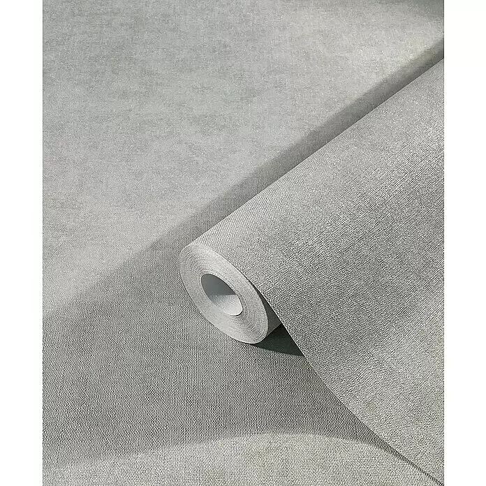 Marburg Kids' Walls Vliestapete schattiert - Beigegrau, Uni, 10,05 x 0,53 m - Hellgraue strukturierte Tapetenrolle mit dezenter Beton- oder Weboptik.