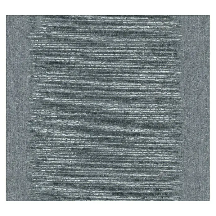 Marburg Papis Loveday Vliestapete Strukturstreifen - Blau/Grau, Grafisch, 10,05 x 0,7 m - Nahaufnahme einer grauen, horizontal gestreiften Textiltapete mit dezenter Struktur. Die Tapete wirkt hochwertig und elegant.