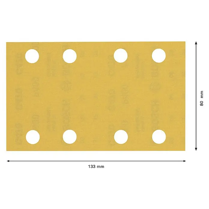 Bosch Expert Schleifblätter C470 - Körnung: 400, 80 x 133 mm, 10 Stk. - Schleifpapier mit 8 Löchern und den Maßen 133 mm x 80 mm. Ideal für Schleifarbeiten, die eine Staubabsaugung erfordern.
