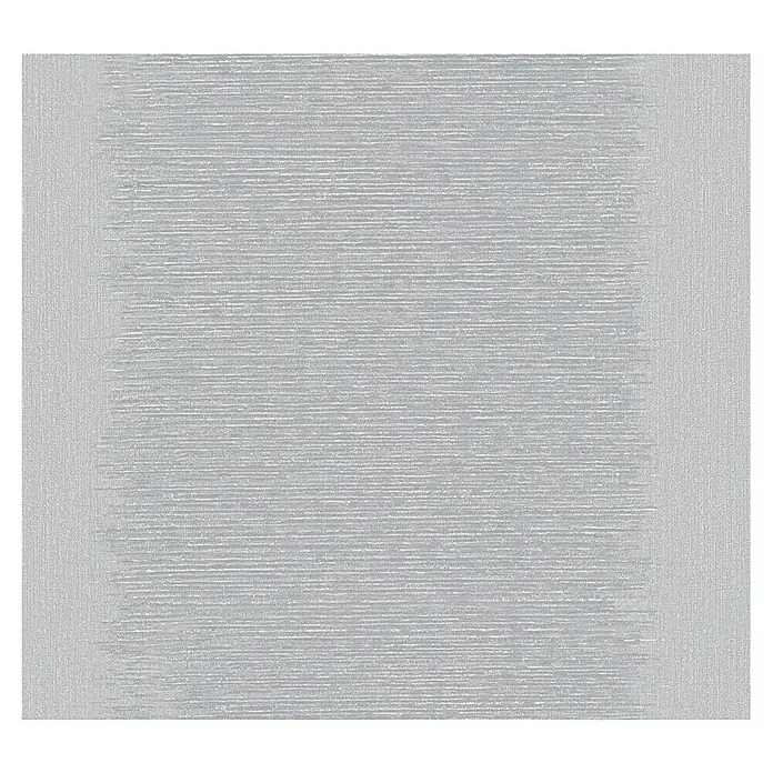 Marburg Papis Loveday Vliestapete Strukturstreifen - Grau, Grafisch, 10,05 x 0,7 m - Detailaufnahme einer eleganten, silberfarbenen Textiltapete mit feiner, horizontaler Struktur für stilvolle Wandgestaltung.