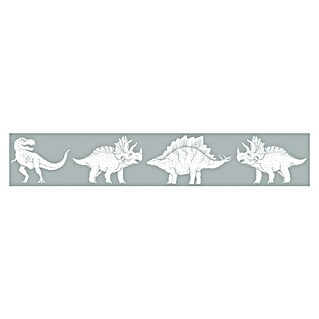 Marburg Kids' Walls Tapetenborte Dinosaurier (Graugrün, Motiv, L x H: 5 x 0,18 m, Vlies)